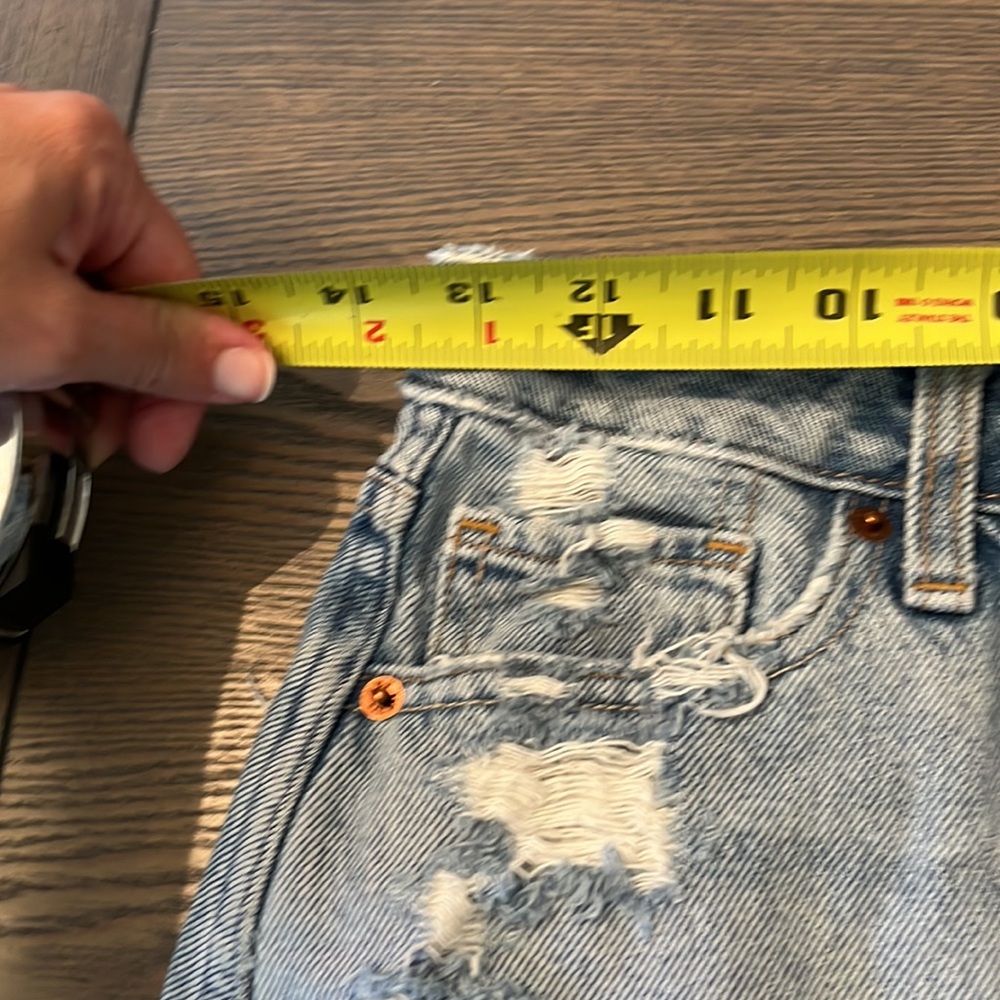 Abercrombie Sz 2/26 distressed jean denim skirt soft denim like new condition - Picture 6 of 9